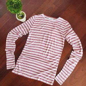 Vince pink striped long sleeve shirt